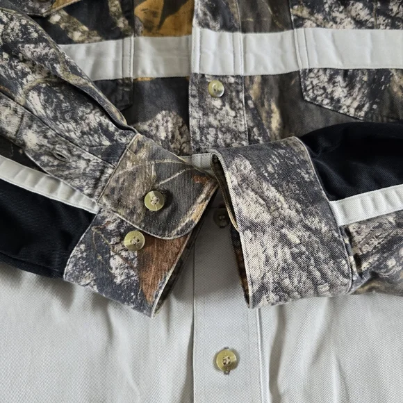 Mossy Oak Western By Roper Shooting Shirt Camo Button Shirt Hunting Mens Medium - Picture 10 of 10